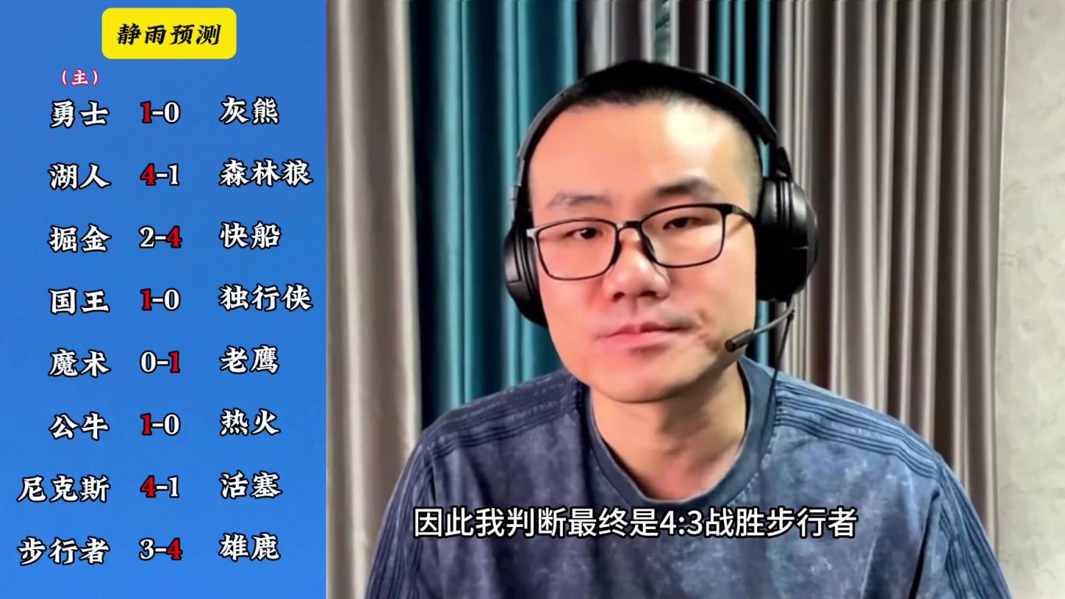 你同意嗎？靜雨對(duì)東西部季后賽球隊(duì)的預(yù)測(cè)：勇贏(yíng)熊 湖船尼鹿晉級(jí)